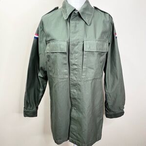 Vtg Green Dutch Netherlands Military Army Jacket Shirt Rotkopf Large